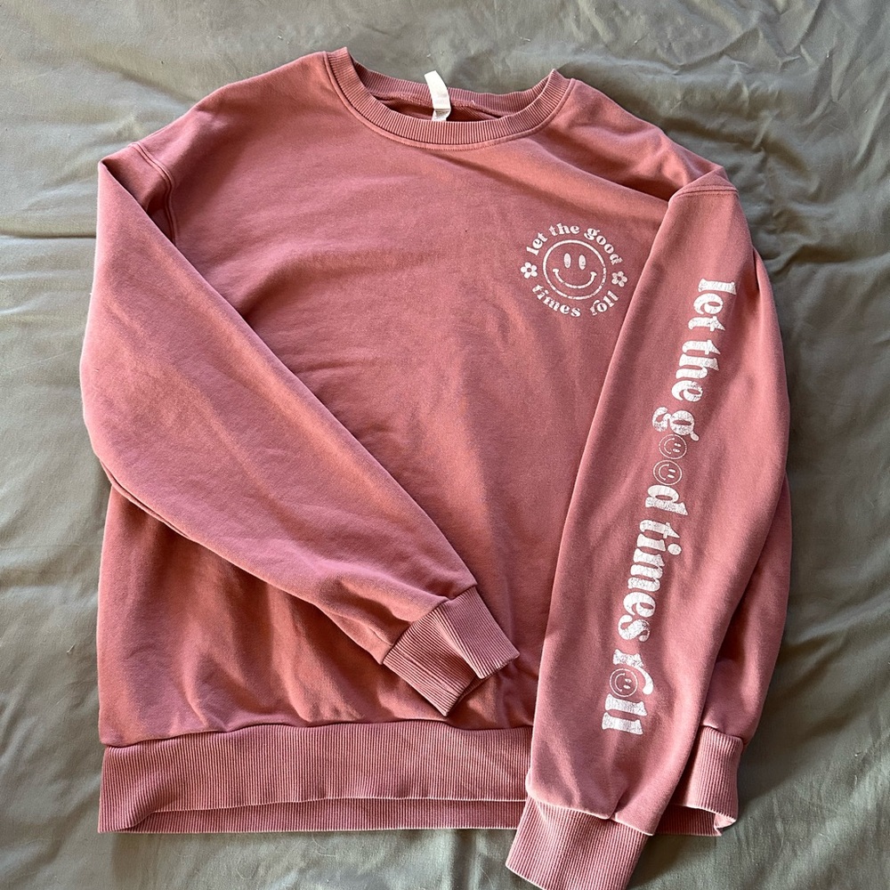 Smiley Face Pink Sweater